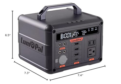 Portable Power Station 300W, Lumopal 298Wh Solar Generator IP63 Waterproof Super Quiet with PD 100W USB-C/ 120V AC Pure Sine Wave Outlet, Backup Lithium Battery for Camping Home Blackout (500 - WoodArtSupply