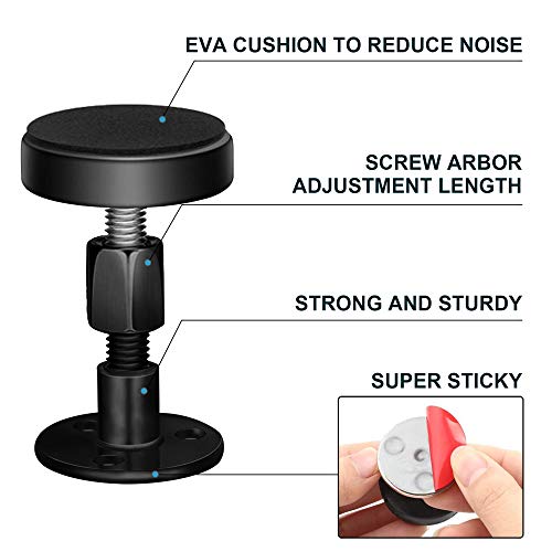 Krisler Adjustable Threaded Bed Frame Anti-Shake Tool, Headboard Stoppers, Bedside Anti Shake Tool for Beds Cabinets Sofas, 4PCs, 30-68mm (Black) Krisler