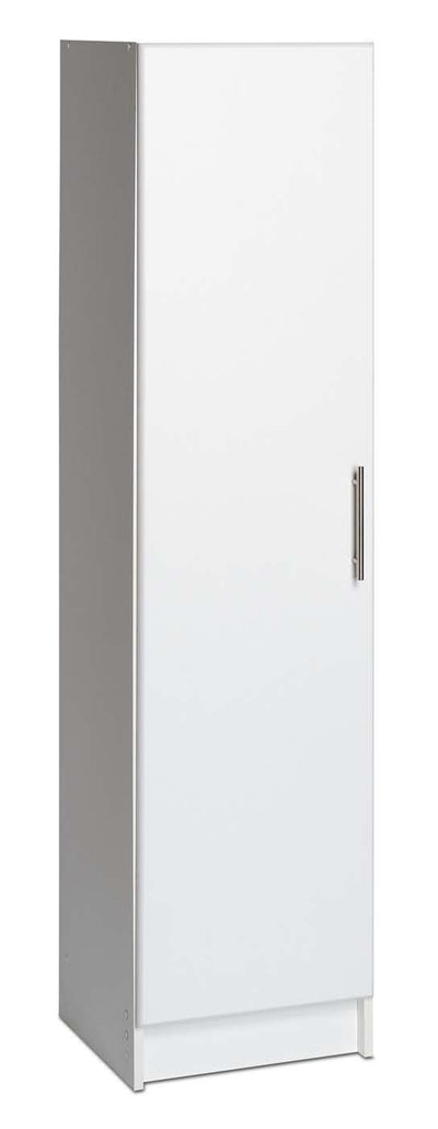 Prepac Elite 16" Slim Storage Cabinet - Stylish White Bathroom and Pantry Organizer with Adjustable Shelves