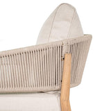 Christopher Knight Home Katarina Patio Acacia Wood Loveseat Furniture, Outdoor Loveseat Sofa with Comfy Fabric Cushions, 2-Seater Sofa with Handwoven Rope Backrest for Garden, Light Brown+Beige Christopher Knight Home