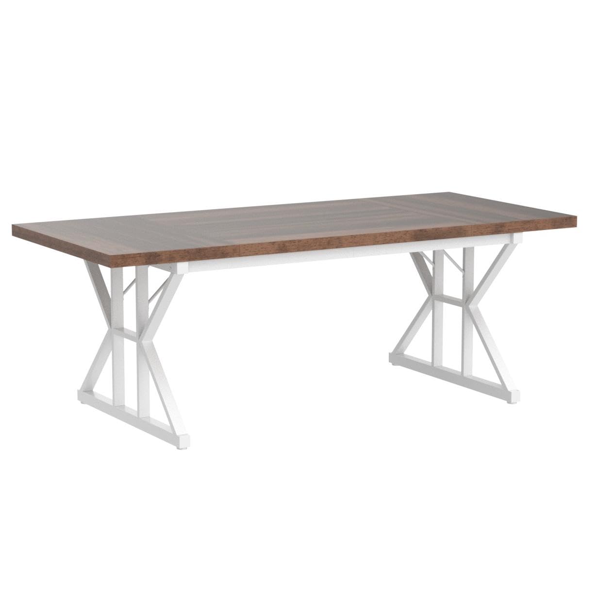 Tribesigns 6FT Conference Table, 70.86 L x 31.49 W x 29.52 H Inches Rectangle Meeting Room Table, Rustic Wood Seminar Table Executive Desk for Office, Conference Room(Brown/White) - WoodArtSupply