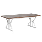 Tribesigns 6FT Conference Table, 70.86 L x 31.49 W x 29.52 H Inches Rectangle Meeting Room Table, Rustic Wood Seminar Table Executive Desk for Office, Conference Room(Brown/White) Tribesigns