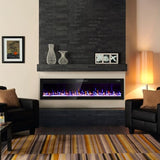 Eueiriup 2025Newly Upgraged 72 inch Ultra Thin Electric Fireplace Inserts and Wall Mounted with Remote Control & Touch Screen 1500W Fireplace Heater with Timer Eueiriup