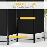 4 Panel 68" H Room Divider Partition Folding Steel Frame Screen Freestanding Privacy Divider Portable Breathable Partition Japanese-Inspired Oriental Shoji Screen Wall Divider for Home Office, Black CL.HPAHKL