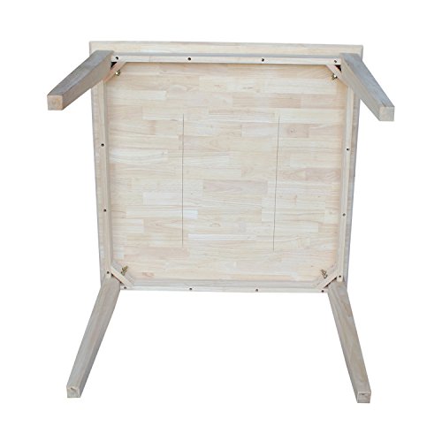 IC International Concepts Solid Wood Top Table, Unfinished IC International Concepts