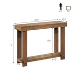 WINWYY Solid Wood Console Table, 42.5" Farmhouse Entryway Tables Thickened Tabletop and Legs Rustic Narrow Behind Couch Skinny Sofa Table for Living Room, Hallway, Entry WINWY