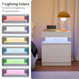 Cozy Castle LED Nightstand, LED Night Stand with Charging Station,Storage and Flip Top, Small End Side Table for Bedroom, Living Room (1, White) Cozy Castle