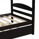 Quad Bunk Bed Twin Over Twin L-Shaped Bunk Bed Compatible with 4 Boys Girls Teens, Gray Bedroom Bed Frame, WoodArtSupply