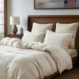 Simple&Opulence 100% Linen Duvet Cover Set, 3 PCS Natural French Flax Duvet Cover King Size, Breathable Soft Comfy Bedding Comforter Cover with 2 Pillowcases(Linen, 104"x92") Simple&Opulence