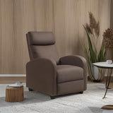 JUMMICO Recliner Chair Adjustable Home Theater Single Recliner Sofa Furniture with Thick Seat Cushion and Backrest Modern Living Room Recliners (Fabric, Brown) JUMMICO