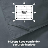 Goose Feather Comforter Queen Size, Duvet Insert All Season Queen, Bed Comforter Quilted Hotel Luxury Fluffy 100% Cotton Blanket with 8 Corner Tabs, 90 x 90 Inch, Grey, Machine Washable Deodar