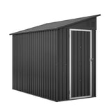 YOPTO 4×8 FT Outdoor Metal Storage Shed,Heavy-Duty Lean to Storage Shed with Floor Base,Garden Tool Metal Storage House W/Lockable Door and 2 Air Vents,Weather Resistant,for Backyard,Patio,Lawn,Black YOPTO
