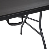 COSCO Fold-in-Half Banquet Table w/Handle, 8ft, Black Cosco