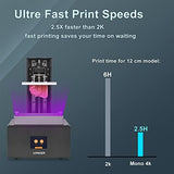 3D Printer Resin 3D Printer Orange 4K 3D Printer Photo Polymerization 3D Printer Monochrome 5.5 Inch 4K Display Parallel LED Lighting Large Print Size 4.72 x 2.68 x 7.48 Inch Longer