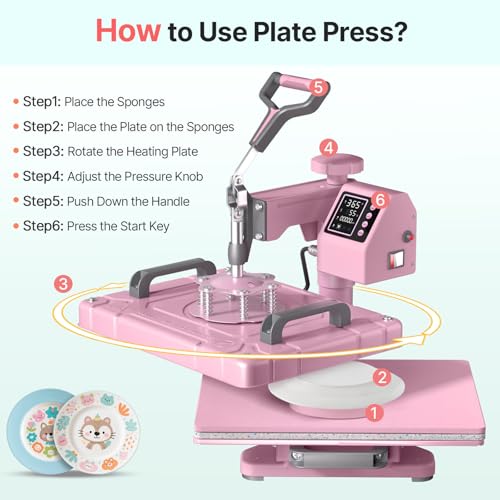 Slendor 5-in-1 Heat Press Machine, 12x15 Inch Sublimation Heat Press with 360° Swing Away, Digital T-Shirt Press with 20oz & 30oz Tumbler Press, Combo for T-Shirts, Hats, Caps & Plates Slendor