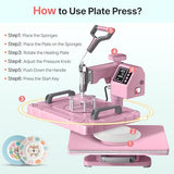 Slendor 5-in-1 Heat Press Machine, 12x15 Inch Sublimation Heat Press with 360° Swing Away, Digital T-Shirt Press with 20oz & 30oz Tumbler Press, Combo for T-Shirts, Hats, Caps & Plates Slendor