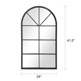 OGCAU Arched Wall Mounted Mirror, 24"x42" Farmhouse Window Mirror with Iron Frame, Wall Decor for Bedroom, Entryway, Living Room (Black) OGCAU