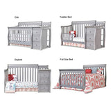 Sorelle Furniture Princeton Elite Crib and Changer Classic -in- Convertible Diaper Changing Table Made of Pine Wood Non-Toxic Wooden Baby Bed Toddler Childs Daybed Full-Size Nursery - Weathered Grey