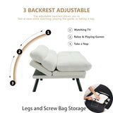 Klwenas Maec White Convertible Futon Sofa Bed, Memory Foam Foldable Couch, Teddy Loveseat Sleeper Daybed with Adjustable Armrests for Small Space, Bedroom, Office, Apartment, Living Room (White) Klwenas Maec