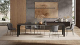 Mobili Fiver, First, Extendable Console Table 17.7(120) x35.4 in, Ashwood Black, for 4-14 People, Space-Saving Dining Table, Italian Furniture Mobili Fiver