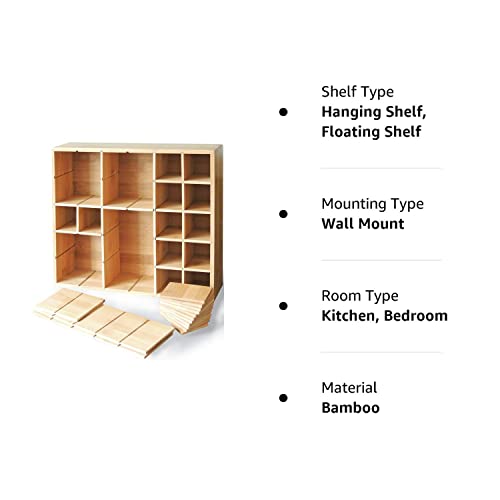 Cookbook People Multikeep Adjustable Shelf - Spice Rack, Floating Shelf, Figurine Shelf, Shadow Box or Drawer Organizer - for Wall Mount, Counter - WoodArtSupply