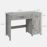 Farmhouse 47" Executive Desk, Computer Desk with Drawers and Storage Cabinet, Workstation Computer Table for Study and Home Office. Vabches