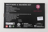 HIFORNY 28 PCS Sketching Drawing Pencil Set,Sketch Pencils Art Supplies with Graphite,Charcoal,Blending Tools,Accessories,Drawing Kit for Adults Artists in Canvas Roll Up Case HIFORNY