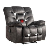 HAOMARKETS Oversized Power Recliner Chair with Massage and Heat, 41" Wide Electric Reclining Chairs with USB Port, Breathable Fabric Overstuffed Reclining Sofa for Living Room Bedroom