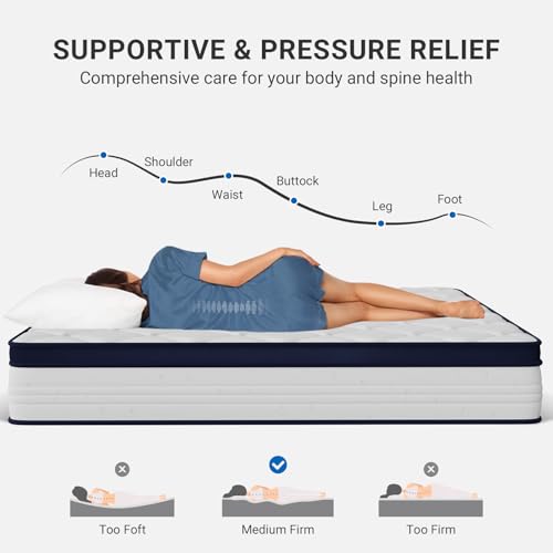 Avenco 10 Inch Twin Size Mattress, Individual Pocket Spring Mattresses for Pressure Relief & Motion Isolation, CertiPUR-US Certified, Small Box Avenco