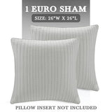 INK+IVY 100% Cotton Single Euro Sham - European Square Decorative Pillow Cover, Hidden Zipper Closure (Pillow Insert NOT Included), Camila, Quilted Grey 26"x26" INK+IVY