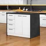 South Shore Myro Kitchen Island, Faux Black Stone and White South Shore
