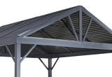 Sojag 8' x 8' Sanibel I Hardtop Gazebo Outdoor Weather-Resistant Aluminum Frame Sun Shelter Light Grey Sojag
