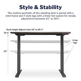 Vari Ergo 54x26 Electric Standing Desk – Height Adjustable Sit Stand VariDesk + Curved Waterfall Edge, 4 Memory Settings, Quick Assembly, Cable Management, 200 lb Capacity – Espresso (2 Boxes) Vari