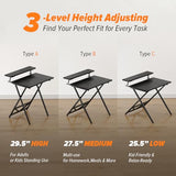 WOHOMO Folding Computer Desk with Adjustable Height, 23.6" x 31.5" x 25.6" Foldable Table with Monitor Stand, Small Office Desk for Bedroom, Space Saving Desk for Home Office, Easy Assemble, Black WOHOMO