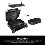Ninja DG551 Foodi Smart XL 6-in-1 Indoor Grill with Air Fry, Roast, Bake, Broil, & Dehydrate, Foodi Smart Thermometer, 2nd Generation, Black/Silver Ninja