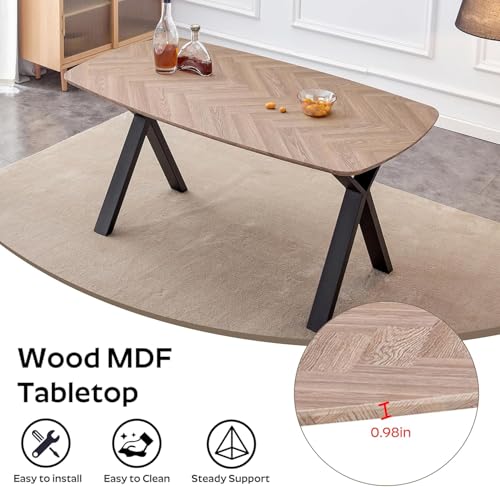 RGZ 71" Mid Century Wood Oval Dining Table Set for 6, Farmhouse Wooden Kitchen Table with 6 Yellow Velvet Tufted Dining Chairs, Oval Dinner Table Set for Apartment, Home, Dining Room RGZ