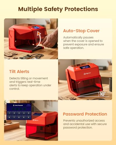 AlgoLaser Pixi Smart Laser Engraver - 3W Portable Laser Engraver Machine with 3.5" Touchscreen & AlgoOS System & APP - Laser Engraving for Wood, Acrylic, Glass, Beginner & DIY Gift & Small Business AlgoLaser
