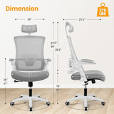 NEO Chair Ergonomic Office Desk Chair High Back Computer Gaming Mesh Chair with Comfy Task Adjustable Arms Lumbar Support Headrest Swivel for Home Office (Grey) NEO CHAIR