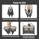 Pamo Babe Pack and Play with Bassinet, Portable Playard for Baby