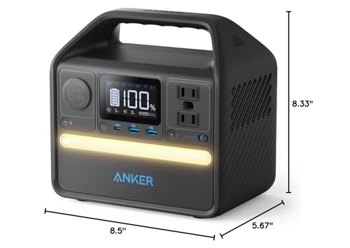 Anker 521 Portable Power Station Upgraded with LiFePO4 Battery, 256Wh 6-Port PowerHouse, 300W (Peak 600W) Solar Generator (Solar Panel Optional), 2 AC Outlets, 60W USB-C PD Output, Outdoor Ge - WoodArtSupply