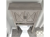 Bush Furniture Key West Over The Toilet Storage Cabinet in Driftwood Gray Bush Business Furniture