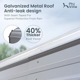 PHI VILLA 10 x 15 ft Heavy Duty Carport with Galvanized Steel Roof Multi-Use Shelter, Sturdy Metal Carport for Cars, Boats, and Tractors PHI VILLA