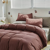Pureant Brick Red Comforter Sets California King Women Girls Dark Rust Red Bedding Comforters Cotton Modern Solid Blackish Red Warm Quilts Cal King Adults Teens Pure Dark Red Blankets Durable Pureant