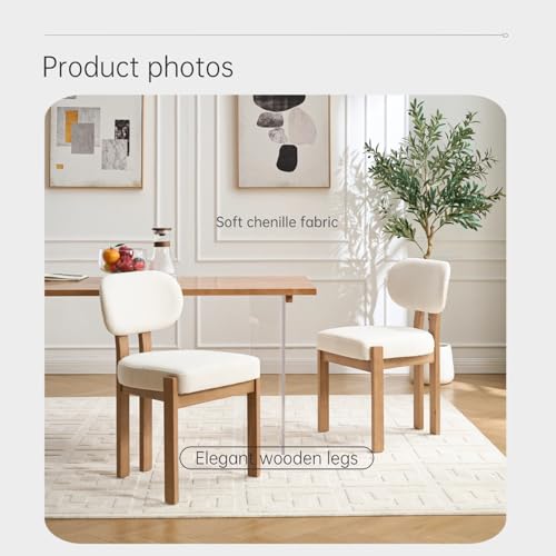 HAIZAO Large Retro Dining Table Set for 4, Modern Oval Kitchen Table Set with 4 Upholstered Chairs, Solid MDF Table with 2-Layer Storage Shelf and Wood Slide Door, Luxury Beige Chenille Chairs HAIZAO