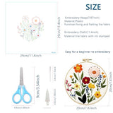 Zhenqing Flower Embroidery Kit for Beginners, Floral Hand Embroidery Starter Kit with Pattern, Wildflower Needlework Craft Set with Cotton Fabric, Hoop, Threads, Needles and Embroidery Tools (C0125)