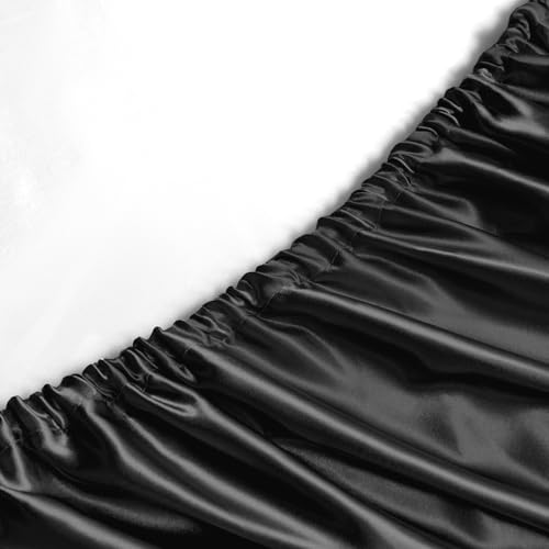 GOLAL Satin Sheets Queen Size - 4 Pieces Luxury Silky Soft Bed Sheets, Wrinkle-Free Black Satin Silk Sheet Set with 1 Deep Pocket Fitted Sheet, 1 Flat Sheet, 2 Pillow Cases GOLAL