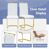 JUFU Dining Table Set for 10, 79'' Dining Table for 8-10 People with Faux Marble Tabletop and Sturdy Leg, White Rectangle Dining Room Table Set for 10 with White PU Chairs, Perfect for Dining Room JUFU