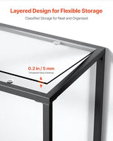 VEVOR Glass Console Table, 42 Inch Entryway Table, Modern Rectangle Sofa Table with Tempered Glass Top and Iron Legs, 2-Tier Consloe Desk for Living Room, Hallway, Entryway VEVOR