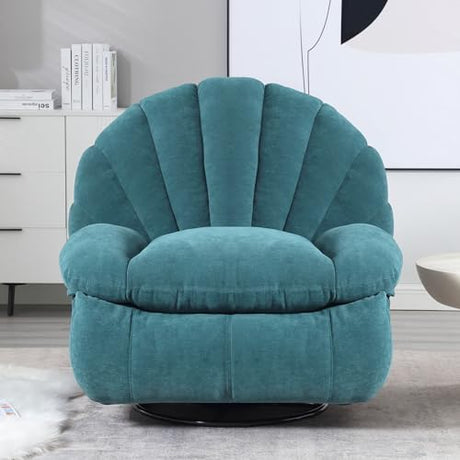 HOMYEDAMIC Power Recliner Chair Swivel, Comfortable Soft Fabric Shell Shape with Storage 360 Swivel Electric Big Tall Single Reclining Sofa for Adults Living Room Bedroom(Green) HOMYEDAMIC