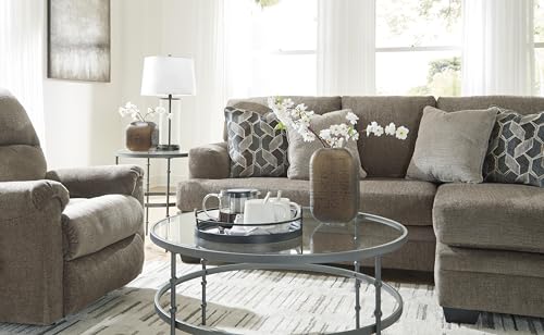 Signature Design by Ashley Stonemeade Casual Right-Arm Facing Sofa Chaise with 4 Toss Pillows, Dark Brown Signature Design by Ashley